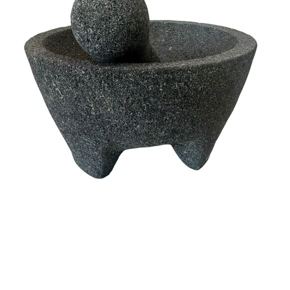 8" Mexican Molcajete 100% Lava Volcanic Stone, Mortar and Pestle- Crate & Barrel - Picture 15 of 16